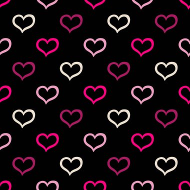 Kusursuz desenli kalp şekli. Baskı kumaşı kumaşı. Eski moda..