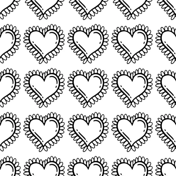 Patrón sin costuras corazón shape.Design impresión tela textile.Vintage estilo retro . — Vector de stock