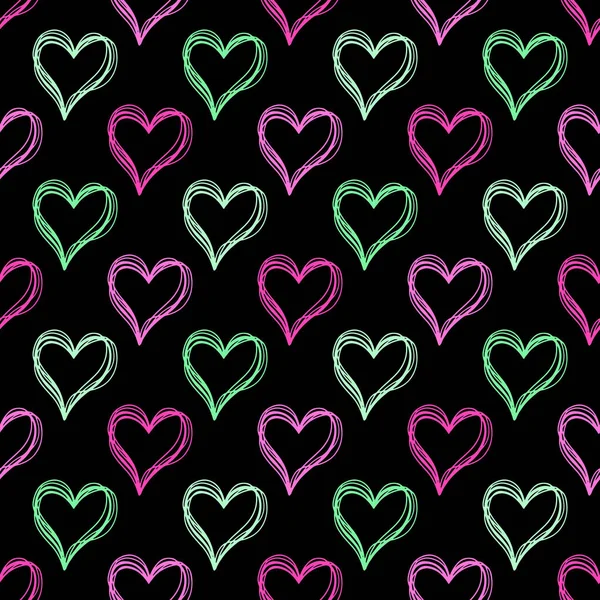 Seamless Pattern Heart Shape Design Print Fabric Textile Vintage Retro — Stock Vector