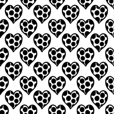 Kusursuz desenli kalp şekli. Baskı kumaşı kumaşı. Eski moda..