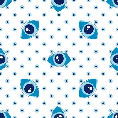 Pürüzsüz bir desen ve büyülü gözler. Mistik bir ikon el izi. Çizgi film stili, işaret dili, ilham verici göz..