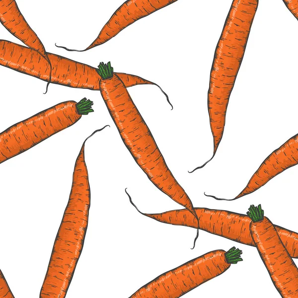 Patrón Zanahoria Sin Costuras Decoración Alimentos Vegetariano Sabroso Natural Dieta — Archivo Imágenes Vectoriales