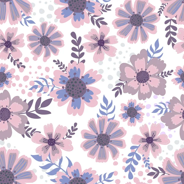 Padrão Sem Costura Flor Decoração Floral Planta Elegância Print Vector — Vetor de Stock