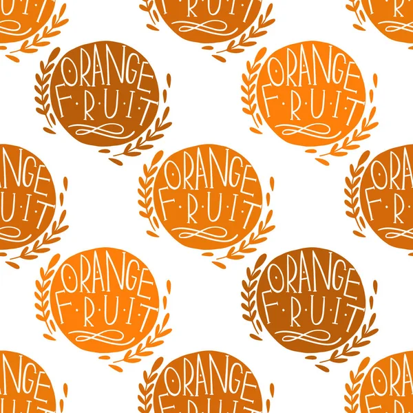 Силуэты Апельсиновых Фруктов Овощей Буквами Здоровое Питание Векторная Иллюстрация — стоковый вектор