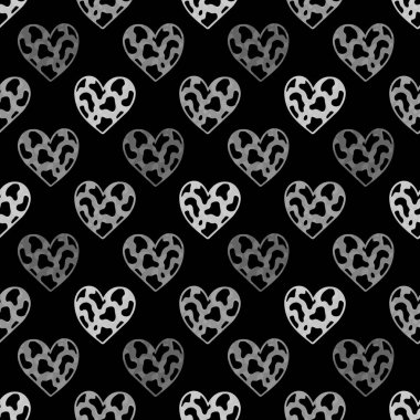 Kusursuz desenli kalp şekli. Baskı kumaşı kumaşı. Eski moda..