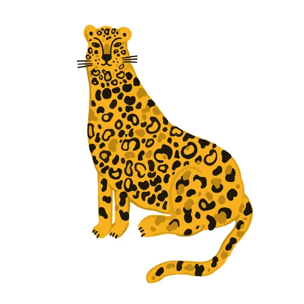 Leoparddjurens sömlösa mönster. Tropiska växter blad bakgrund. — Stock vektor