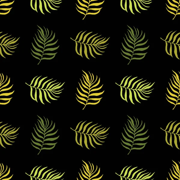 シームレスなパターン熱帯植物の葉セット植物の花の要素の背景 家の装飾 ファブリック カーペット 包装のためのデザイン ベクターイラスト — ストックベクタ