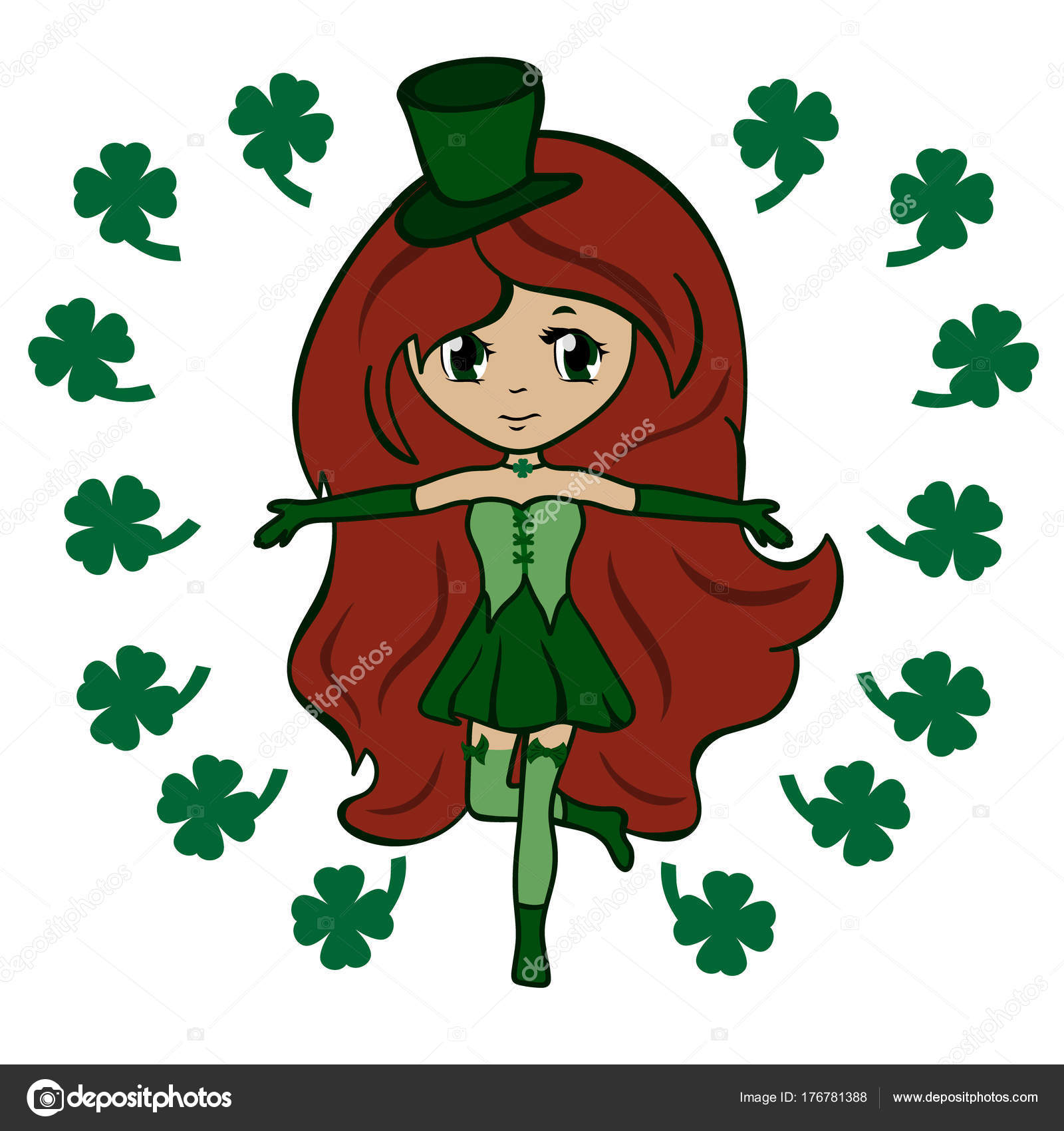 День Святого Патрика Ирландские Танцы Векторное Изображение.