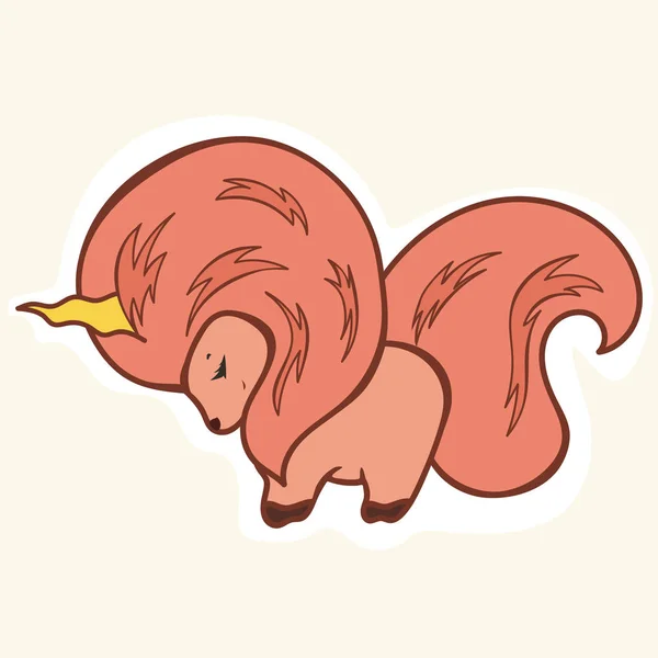 Cute Cartoon Pink Sleeping Unicorn Isolated White Background Vector Children — Stockvector