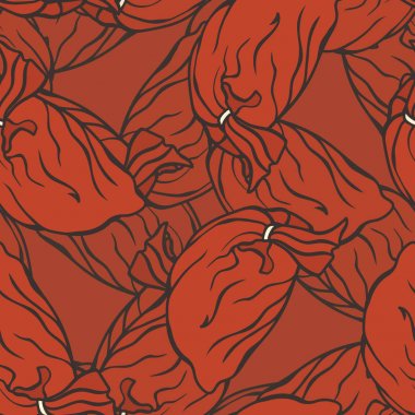 Hediyeler, vektör seamless modeli ile kırmızı Noel Baba'nın çantası. Mutlu Noeller ve mutlu yeni yıl tasarım. Düz stil çok katmanlı desen baskı doku sarmalayıcı için yineleyin. Geleneksel Noel tasarım renkleri