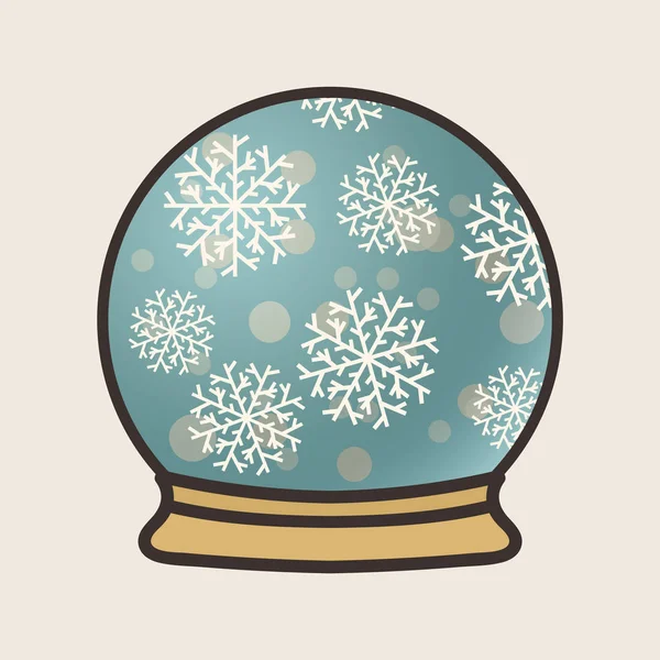 Сніжинки Снігу Глобус Векторное Изображение Сніг Усередині Скла Сфери Прикраси — стоковий вектор