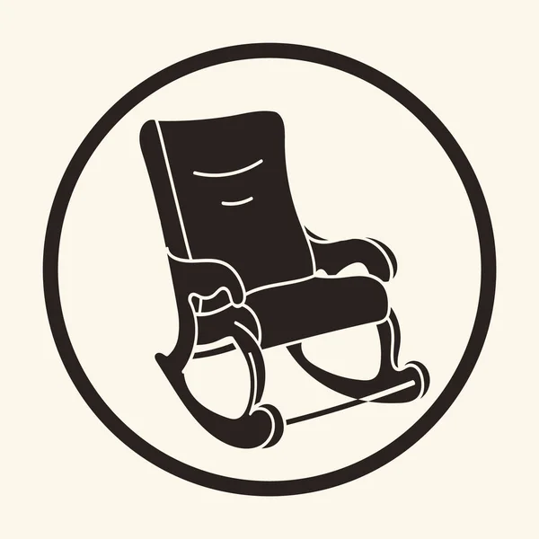 Rocking Chair Vector Sign Rocking Chair Icon Flat Rocker Sign — Stock Vector