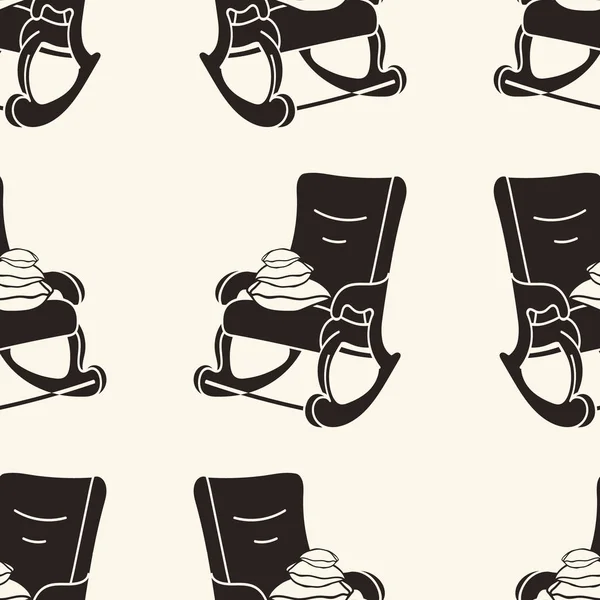 Fauteuil Bascule Avec Oreillers Vectoriel Motif Sans Couture Chaise Bascule — Image vectorielle