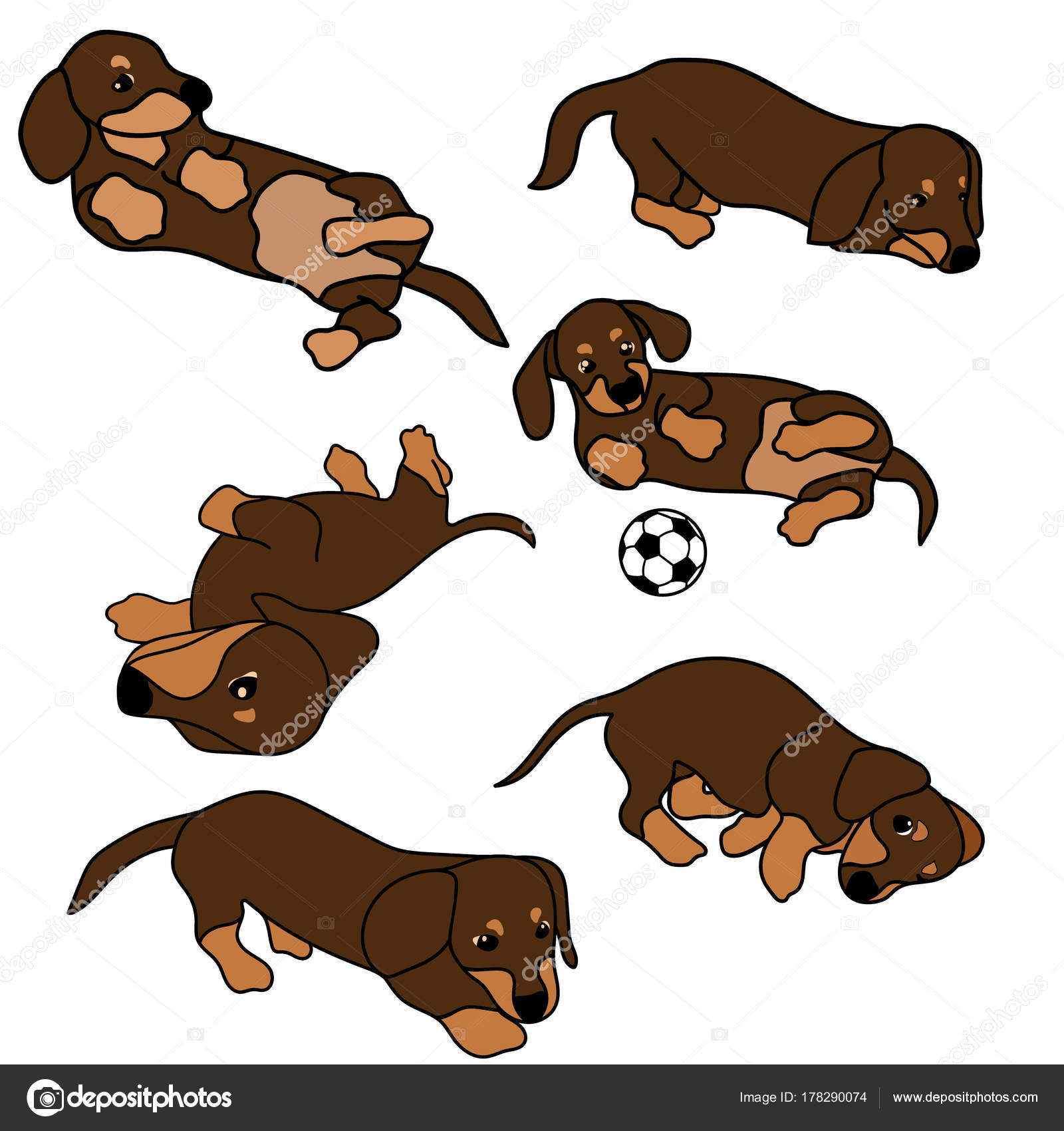 Featured image of post Cartoon Dachshund Puppy Drawing Cute wiener sausage dog wearing red scarf and antlers