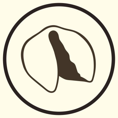 Çin kurabiyesinden satırı sanat vektör simgesi gıda uygulamalar ve Web siteleri için. Açılmamış Çin fal kurabiyesi. Komik tahmin gelecek için. Tatlı sembolü, kafe, şekerlemeler için amblemi. Basit düz stil.