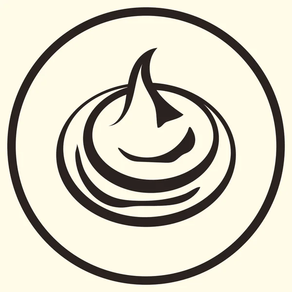食品应用和网站的蛋白酥线艺术矢量图标 甜点符号 咖啡馆的标志 简单的扁平样式 亲吻图标的标志最小的风格 酥皮标志 打印的概要邮票 — 图库矢量图片