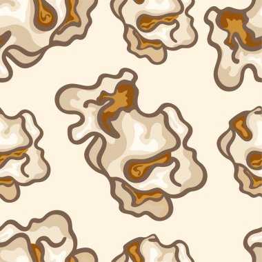 Geleneksel patlamış mısır vektör seamless modeli üzerinde ışık arka plan izole. En az düz stil haşhaş patlamış mısır. Sinema patlamış mısır kovaları için yazdırın. Doğal renklerin patlamış mısır çekirdekleri. Film için snack.