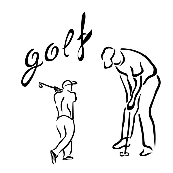 Symbole Golf Images Vectorielles Dans Style Linéaire Minimal Isolé Sur — Image vectorielle