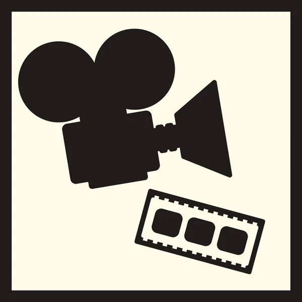 Caméra Film Illustration Vectorielle Film Cinématographique Isolés Sur Fond Lumière — Image vectorielle