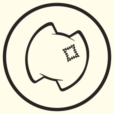 Yastık ile yama vektör işaret, homeliness sembolü. Minder simgesine düz. Yastık işareti simgesi üzerinde ışık arka plan izole. Yastık ile basit mono siyah etiket. Web, mobil uygulamalar için anahat stilinde logo.