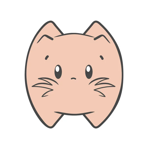 Cat Logo Kitty Minimalistische Vlakke Stijl Schattige Cartoon Vector Kussen — Stockvector