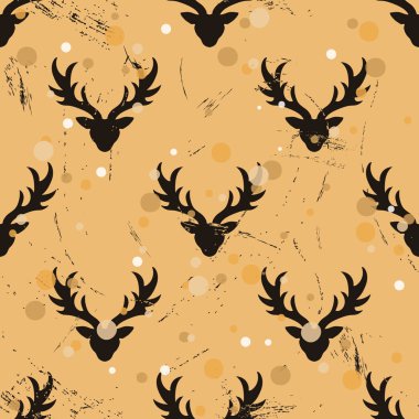 Geyik, eski usul, düzenli ve pürüzsüz. Tekrarı emredildi. Ren geyikleri el işi kağıt taklidi ile izole edildi. Eski grunge tasarım ambalaj kağıdı veya arkaplan. 