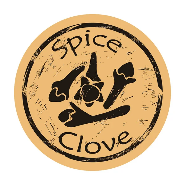 Clove Spice View Icon Vector Shabby Emblema Design Velho Estilo — Vetor de Stock