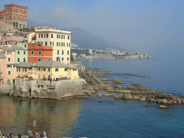 Vackra Bildtext Havet Genova Vinterdagar — Stockfoto