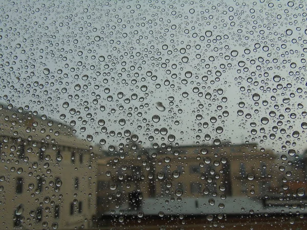 Amazing Waterdrop Effect Window Rainy Day — Stock Photo, Image