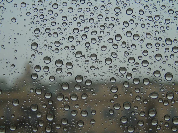 Erstaunlicher Wassertropfen Effekt Fenster Nach Regnerischem Tag — Stockfoto