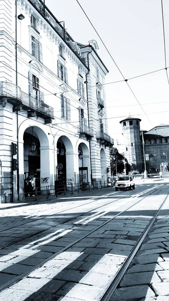 Torino Itálie 2019 Úžasný Titulek Města Turín Krásného Slunečného Dne — Stock fotografie