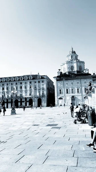 Torino Italia 2019 Subtítulo Increíble Ciudad Turín Hermoso Día Soleado — Foto de Stock