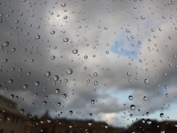 Genova Italy 2019 Amazing Caption Waterdrop Window Very Strong Rain — стоковое фото