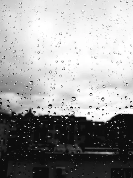 Genova Italy 2019 Amazing Caption Waterdrop Window Very Strong Rain — Stockfoto