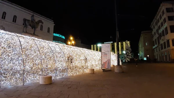 Genova Itália 2019 Uma Incrível Decoração Natal Ilumina Ruas Gênova — Fotografia de Stock
