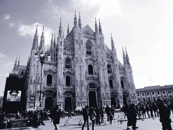 Milão Itália 2019 Uma Legenda Incrível Duomo Milão Dias Inverno — Fotografia de Stock