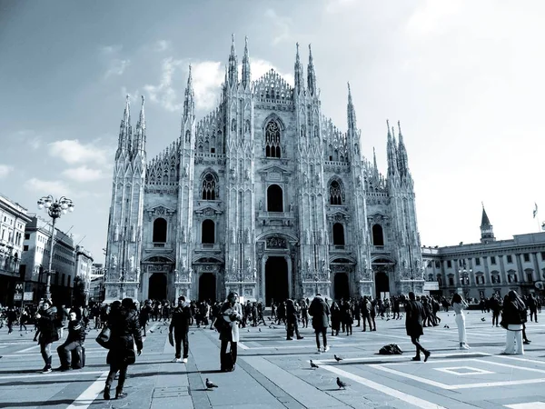 Milão Itália 2019 Uma Legenda Incrível Duomo Milão Dias Inverno — Fotografia de Stock