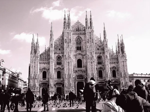 Milão Itália 2019 Uma Legenda Incrível Duomo Milão Dias Inverno — Fotografia de Stock