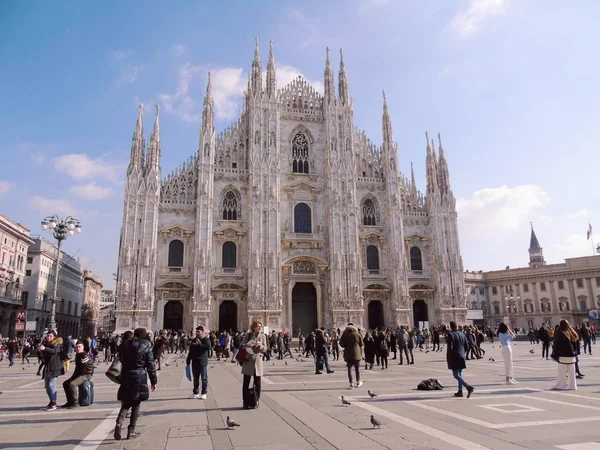 Milán Italia 2019 Subtítulo Increíble Catedral Milán Los Días Invierno —  Fotos de Stock