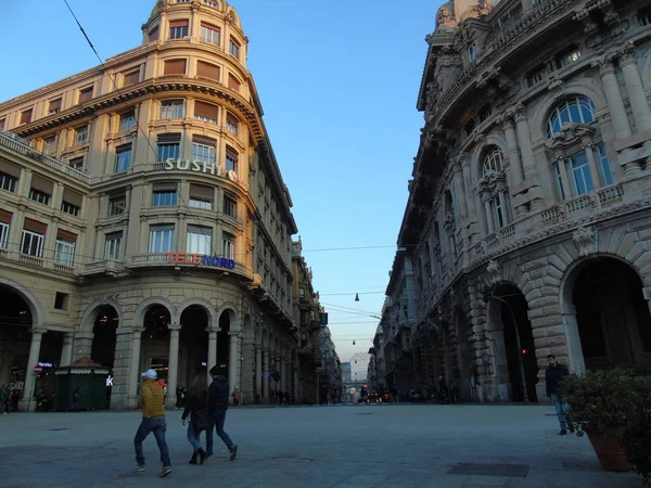 Genova Italië 2020 Draai Het Centrum Van Genua Winter Prachtige — Stockfoto
