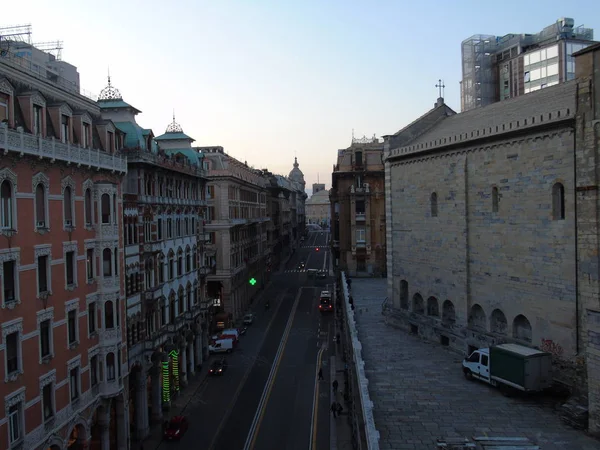 Genova Italië 2020 Draai Het Centrum Van Genua Winter Prachtige — Stockfoto