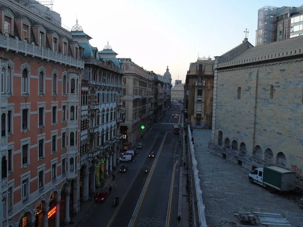 Genova Italy 2020 Turn City Center Genoa Winter Beautiful Day — Stock Photo, Image