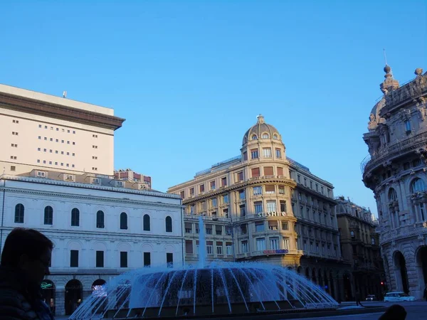 Genova Italië 2020 Panoramisch Uitzicht Het Centrum Van Genua Winter — Stockfoto