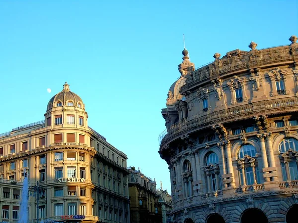 Genova Italië 2020 Panoramisch Uitzicht Het Centrum Van Genua Winter — Stockfoto