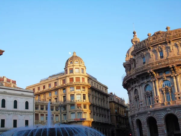 Genova Italië 2020 Panoramisch Uitzicht Het Centrum Van Genua Winter — Stockfoto