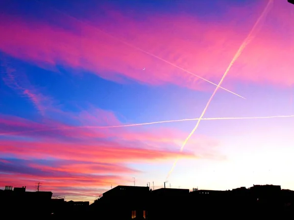 Genova Ιταλία 2020 Μια Καταπληκτική Λεζάντα Του Ηλιοβασιλέματος Τις Μέρες — Φωτογραφία Αρχείου