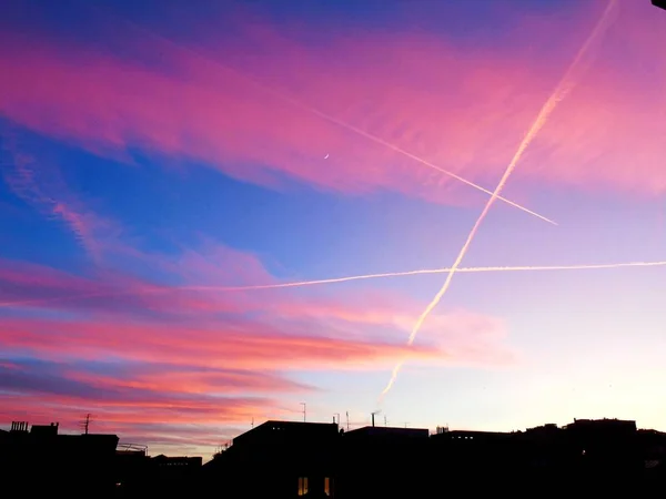 Génova Italia 2020 Subtítulo Increíble Puesta Sol Los Días Invierno — Foto de Stock