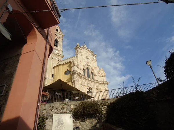 Cervo Ligure Itália 2020 Aldeia Cervo Riviera Italiana Província Imperia — Fotografia de Stock