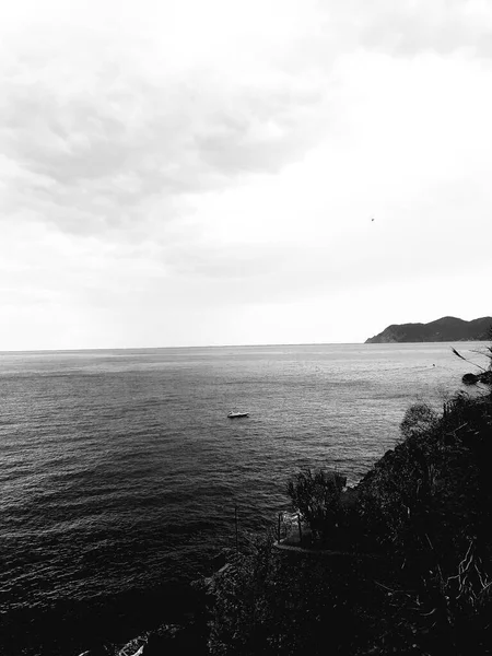 Uma Incrível Legenda Pôr Sol Monteroso Cinque Terre Dias Verão — Fotografia de Stock