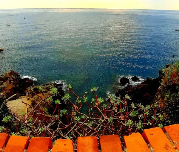Subtítulo Increíble Puesta Sol Monteroso Cinque Terre Los Días Verano — Foto de Stock